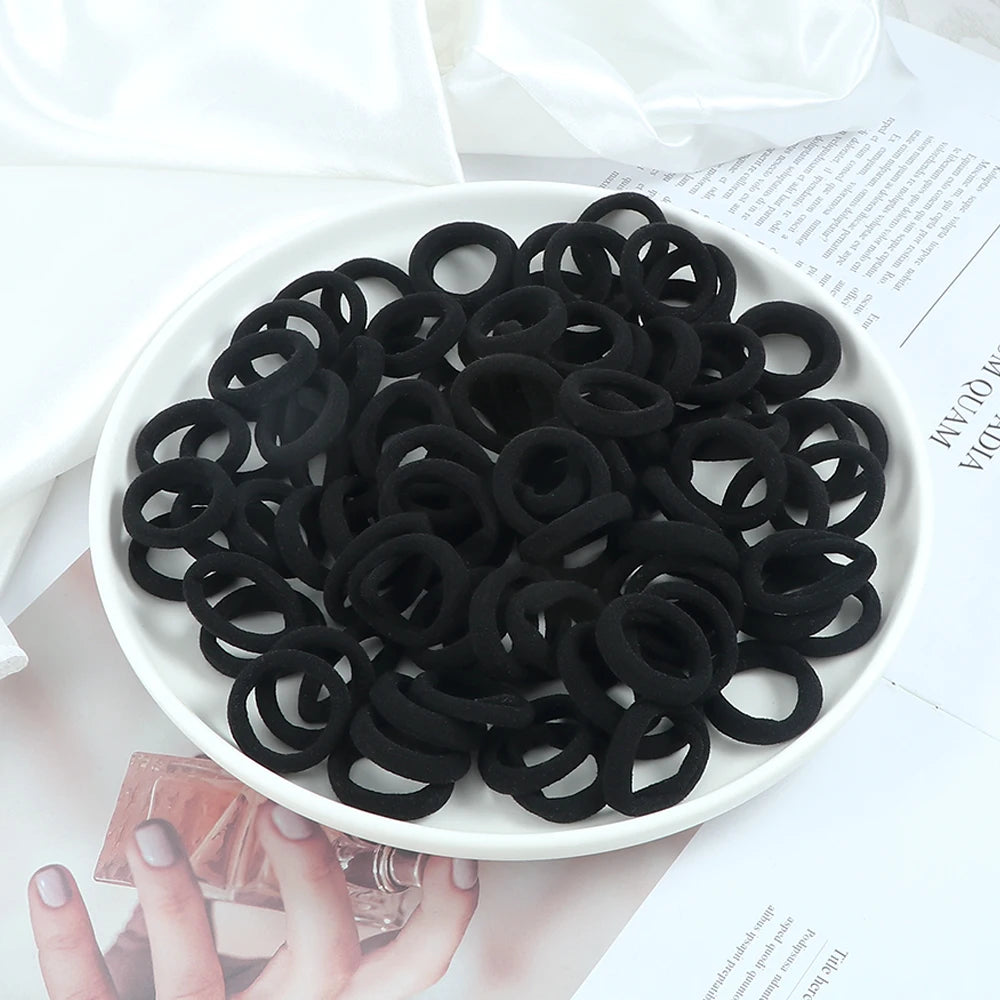 100pcs/Set Girls Colorful Nylon Hair Bands Children Ponytail Holder Scrunchie Small Elastic Headband Cute Kids Hair Accessories