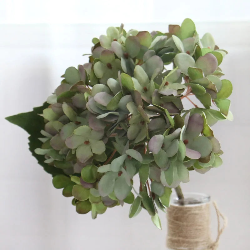 Retro Autumn Hydrangea Bouquet Artificial Flowers Room Home Decoration DIY Wedding Floral Arrangement Party Supplies Photo Props