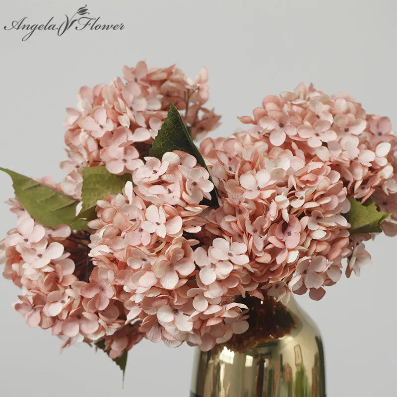 Retro Autumn Hydrangea Bouquet Artificial Flowers Room Home Decoration DIY Wedding Floral Arrangement Party Supplies Photo Props