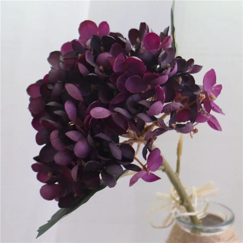 Retro Autumn Hydrangea Bouquet Artificial Flowers Room Home Decoration DIY Wedding Floral Arrangement Party Supplies Photo Props