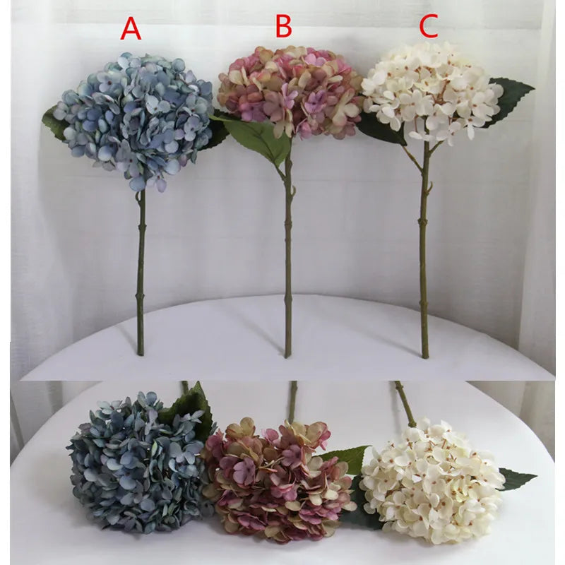 Retro Autumn Hydrangea Bouquet Artificial Flowers Room Home Decoration DIY Wedding Floral Arrangement Party Supplies Photo Props