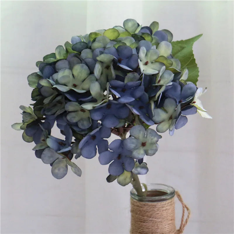 Retro Autumn Hydrangea Bouquet Artificial Flowers Room Home Decoration DIY Wedding Floral Arrangement Party Supplies Photo Props
