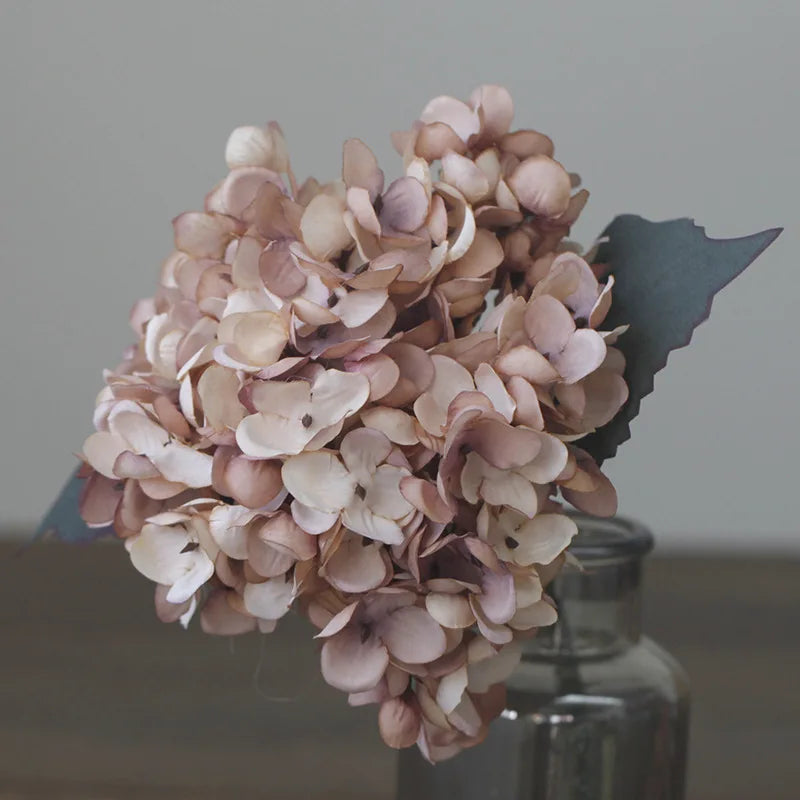 Retro Autumn Hydrangea Bouquet Artificial Flowers Room Home Decoration DIY Wedding Floral Arrangement Party Supplies Photo Props