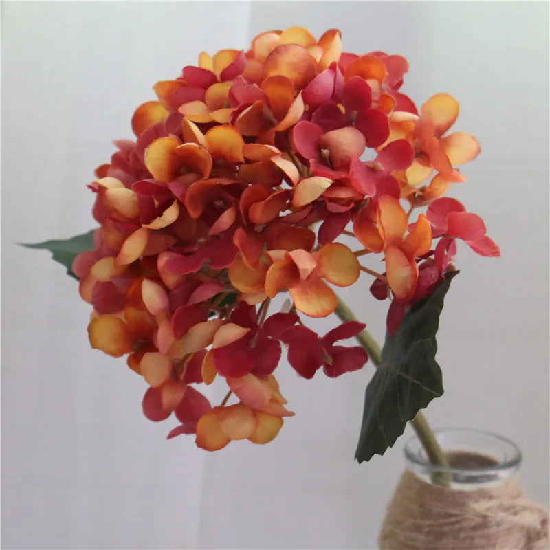 Retro Autumn Hydrangea Bouquet Artificial Flowers Room Home Decoration DIY Wedding Floral Arrangement Party Supplies Photo Props