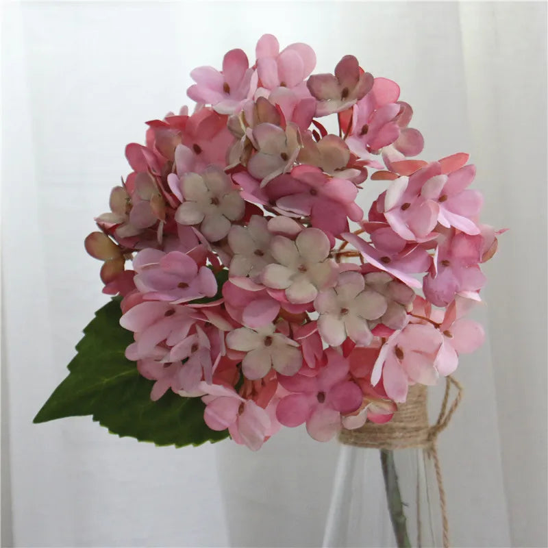 Retro Autumn Hydrangea Bouquet Artificial Flowers Room Home Decoration DIY Wedding Floral Arrangement Party Supplies Photo Props