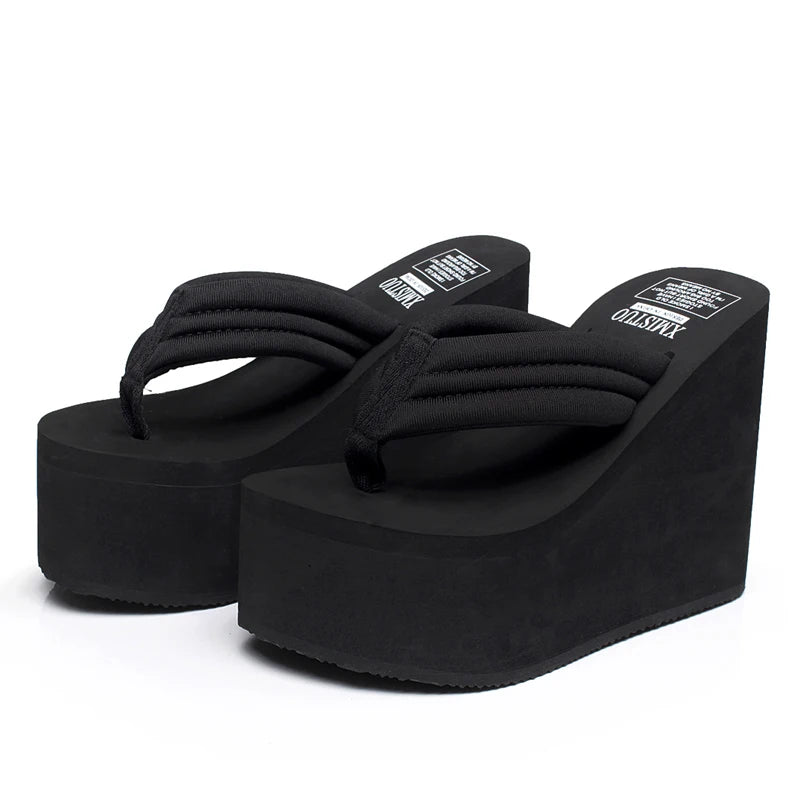Platform Wedges Slippers Women Sandals Female Shoes Fashion Super High 11cm Heeled Shoes Summer Beach Slides Girls Slippers