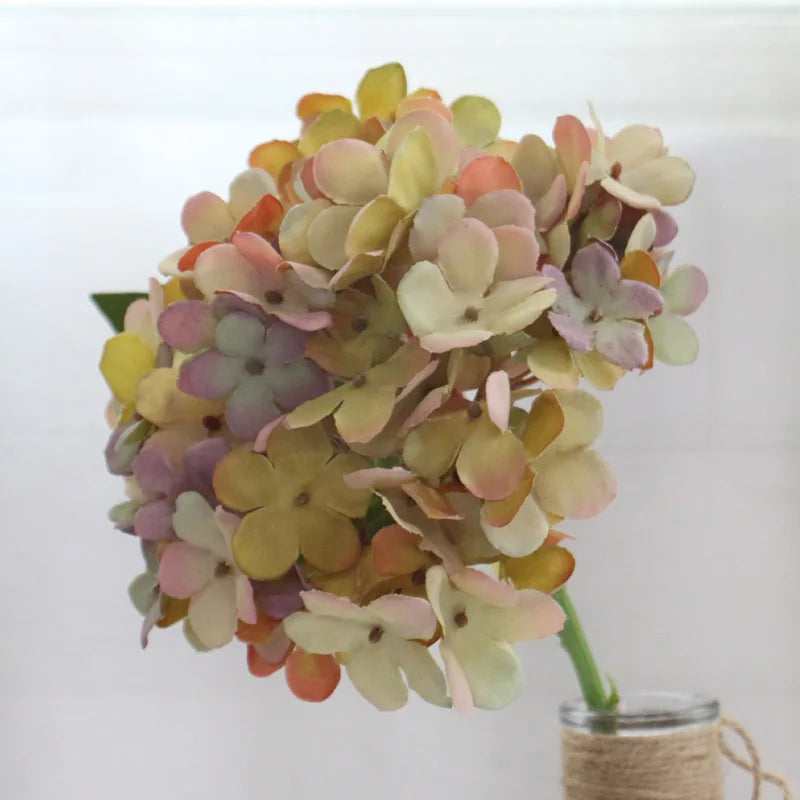 Retro Autumn Hydrangea Bouquet Artificial Flowers Room Home Decoration DIY Wedding Floral Arrangement Party Supplies Photo Props