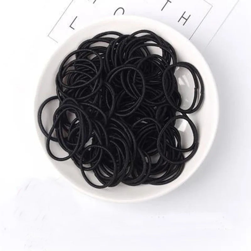 100pcs/Set Girls Colorful Nylon Hair Bands Children Ponytail Holder Scrunchie Small Elastic Headband Cute Kids Hair Accessories