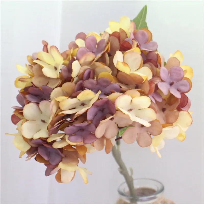 Retro Autumn Hydrangea Bouquet Artificial Flowers Room Home Decoration DIY Wedding Floral Arrangement Party Supplies Photo Props