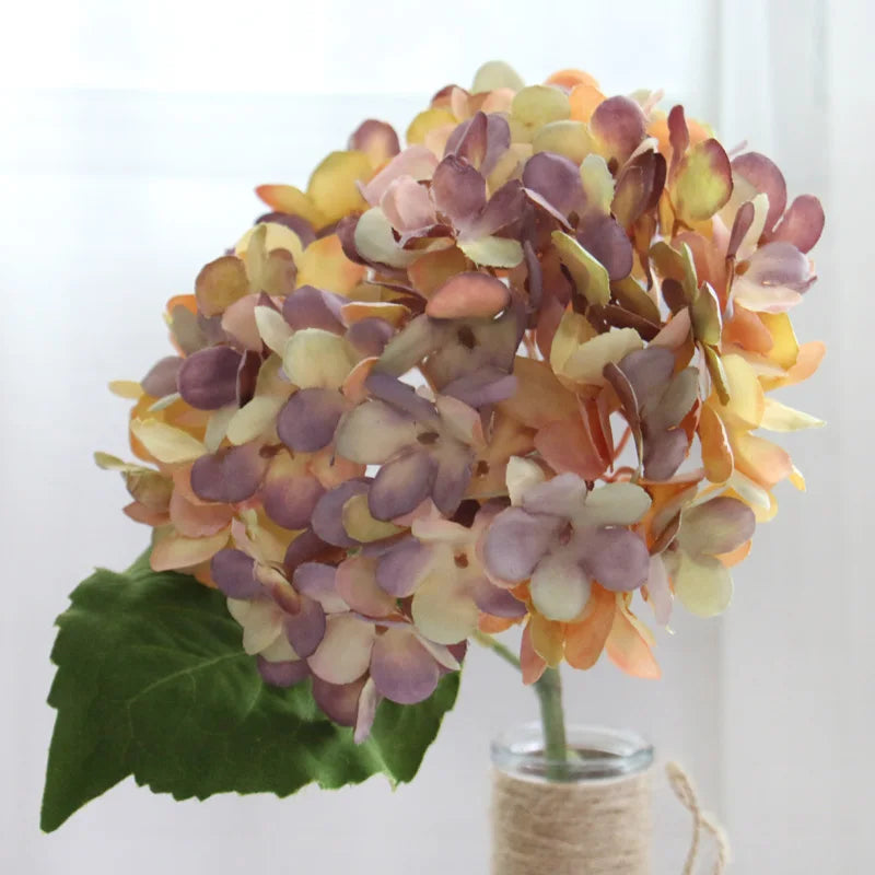 Retro Autumn Hydrangea Bouquet Artificial Flowers Room Home Decoration DIY Wedding Floral Arrangement Party Supplies Photo Props