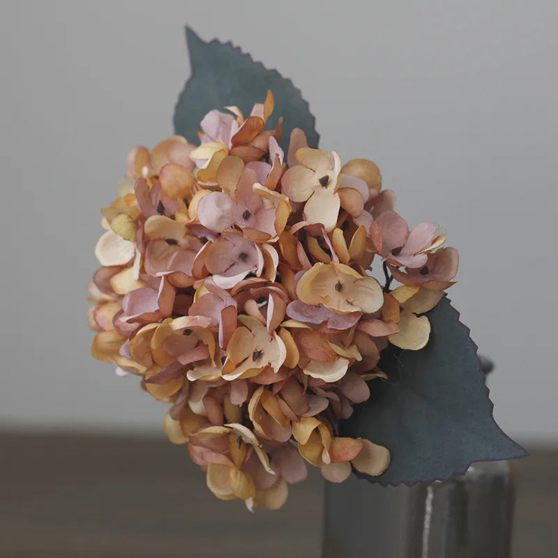 Retro Autumn Hydrangea Bouquet Artificial Flowers Room Home Decoration DIY Wedding Floral Arrangement Party Supplies Photo Props