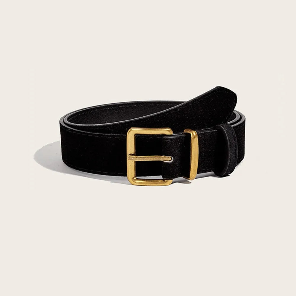 Maillard Style Suede Leather Wide Belt Trendy Luxury Design Business Waist Strap Versatile Casual Trouser Dress Belts Gifts