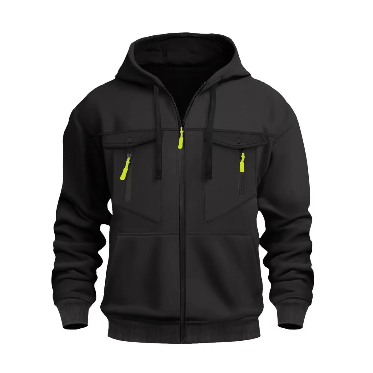 Casual Men's Zip-Up Hoodie Trendy Streetwear Comfortable Loose Fit Autumn Winter Keep Warm Sweatshirt Fashionable Men's Clothing