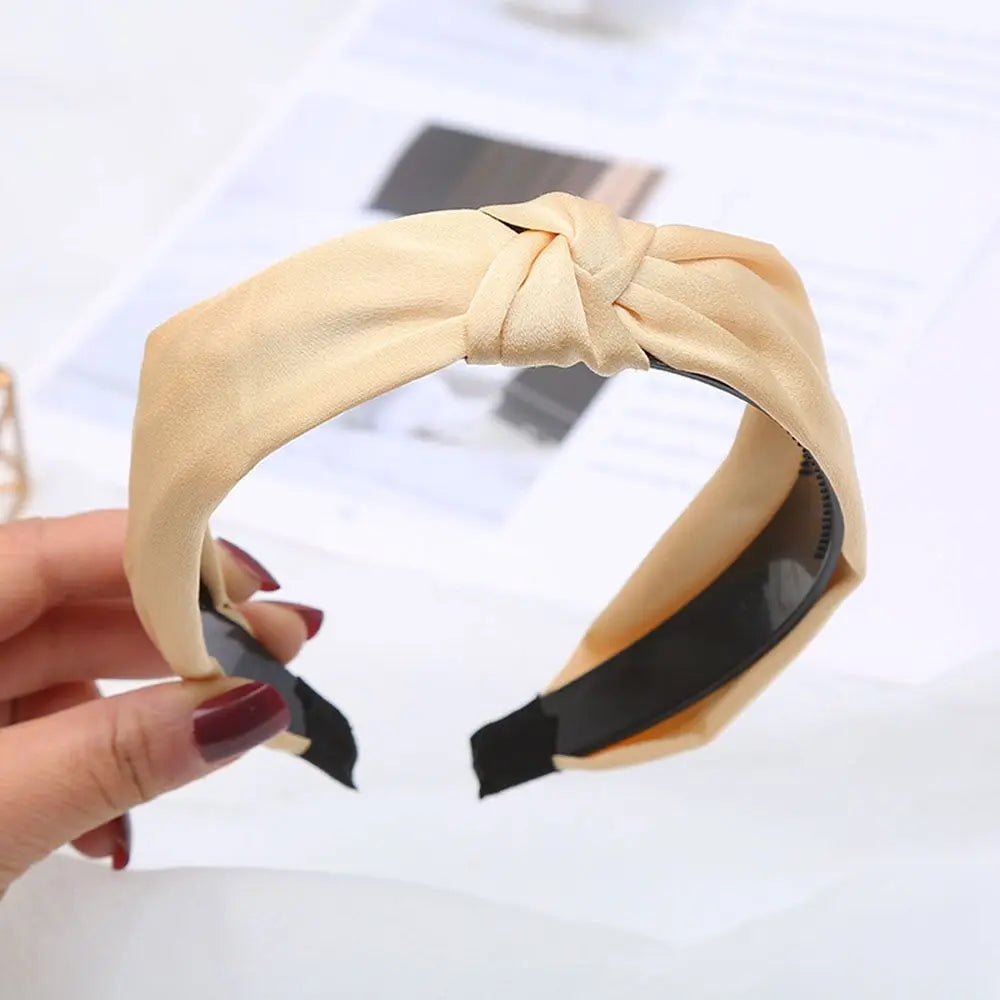 Women Girls Wide Top Knot Hair Bands Headdress Solid Color Cloth Headband Bezel Girls Hairband Hair Hoop Female Hair Accessories