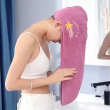 Coral Plush Thick Dry Hair Cap Cartoon Embroidery Absorbent Triangle Cap Women's Bath Cap Absorbent Dry Hair Towel