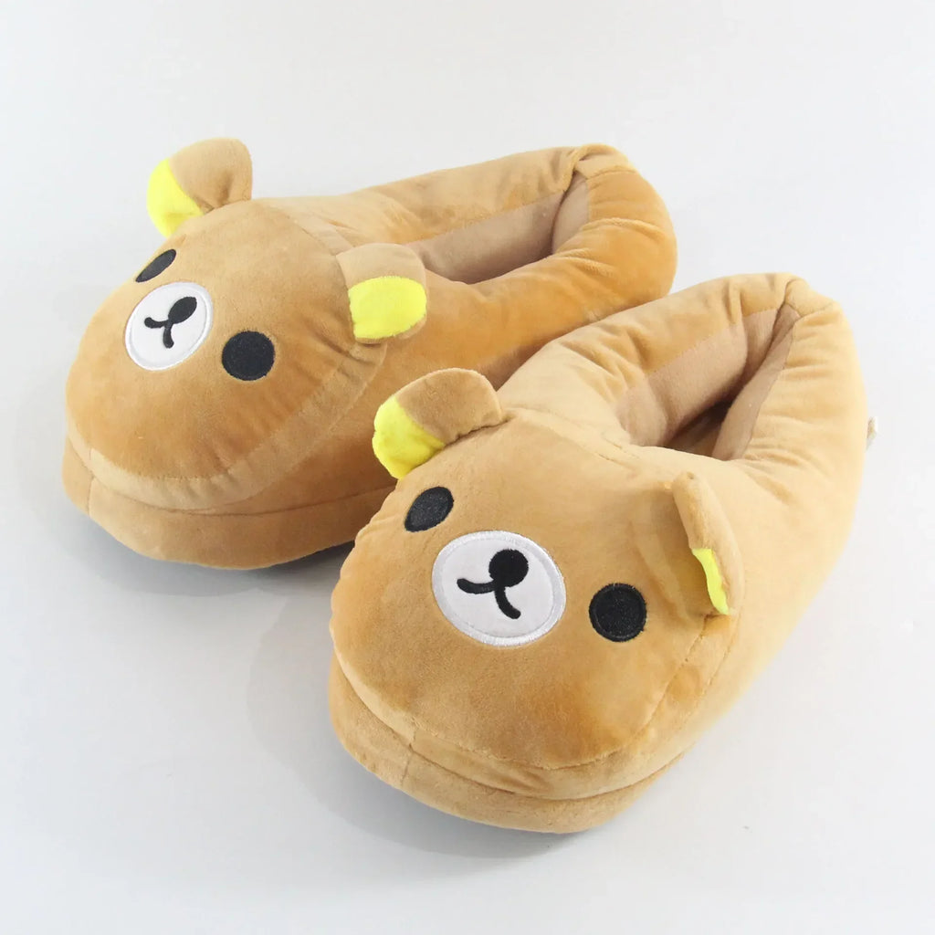 Luxury Winter Bear Cotton Ladies Slippers House Home Cartoon Cute Bear Home Indoor Couple Female Warm Indoor Slipper Casual