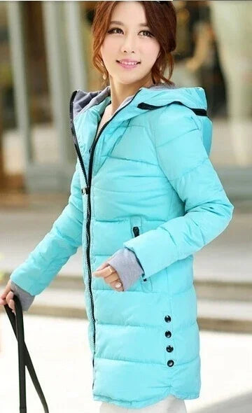 Fashion Casual Women Waterproof Down Cotton Jacket Autumn Winter Long Parkas Overcoat Warm Thick Lady Hooded Padded Coat