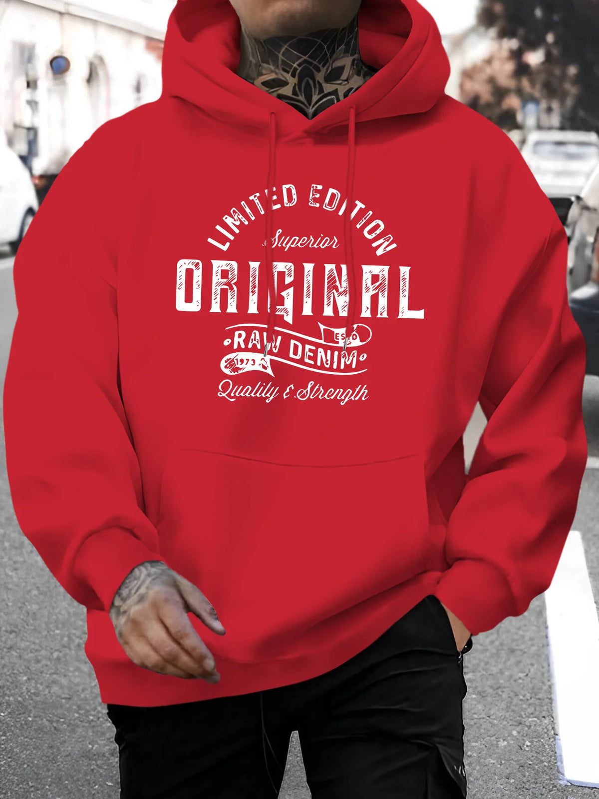 Men's Top Men's Long-Sleeved Round Neck Loose Plus Size Autumn and Winter Hooded Sweatshirt T-Shirt Top