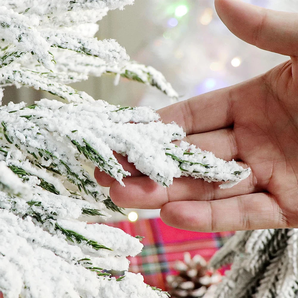 Christmas Decorations DIY 18PCS Artificial Pine Needles Red Berry Poinsettia Flowers for Winter Festival Home Party Wreath Decor