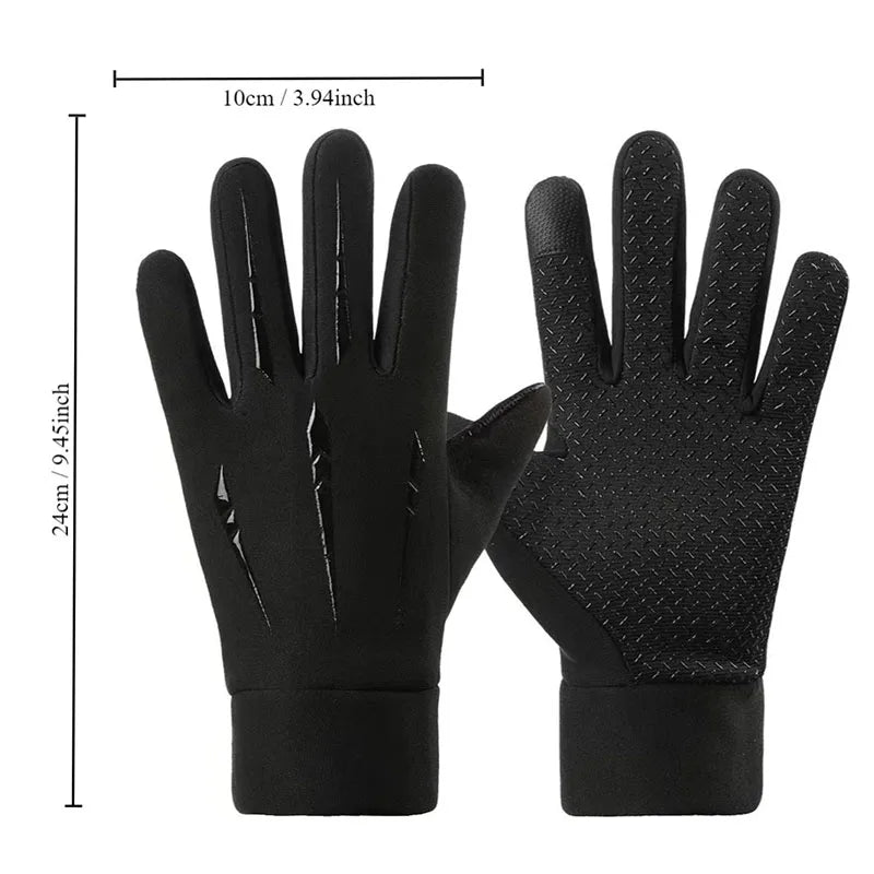 Warm Gloves for Men Motorcycle Winter Windproof Gloves Water-Repellent Cycling Takeaway Touch Screen Fishing Non-slip Gloves