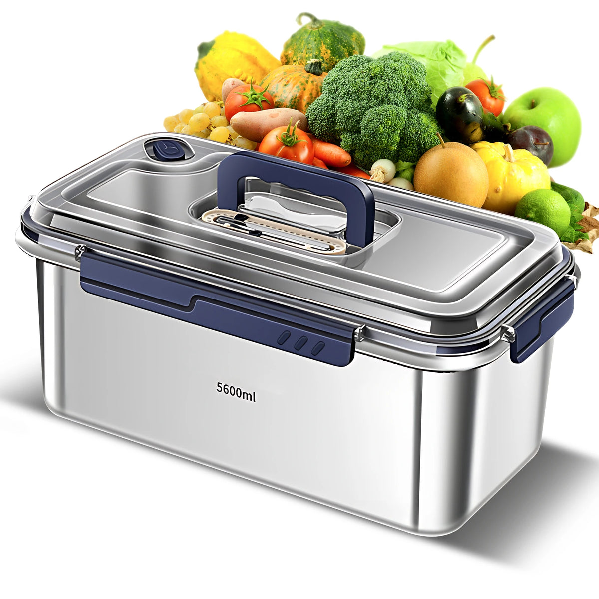 Food Storage Containers with Lids Airtight Food Grade 316 Stainless Steel Large Capacity Leakproof Kitchen Storage Container