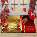 Christmas Decor Carpet - Red Festive Floor Mat, Living Room Holiday Rug, Non-Slip & Easy to Clean, Great Xmas Gift Idea for Fami