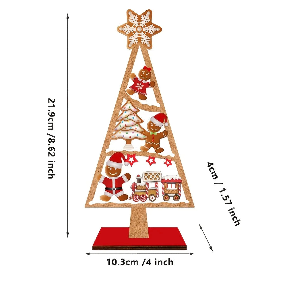 Christmas Ornaments Wooden Christmas Tree Desktop Decoration Party Holiday Atmosphere Arrangement Creative Small Gift