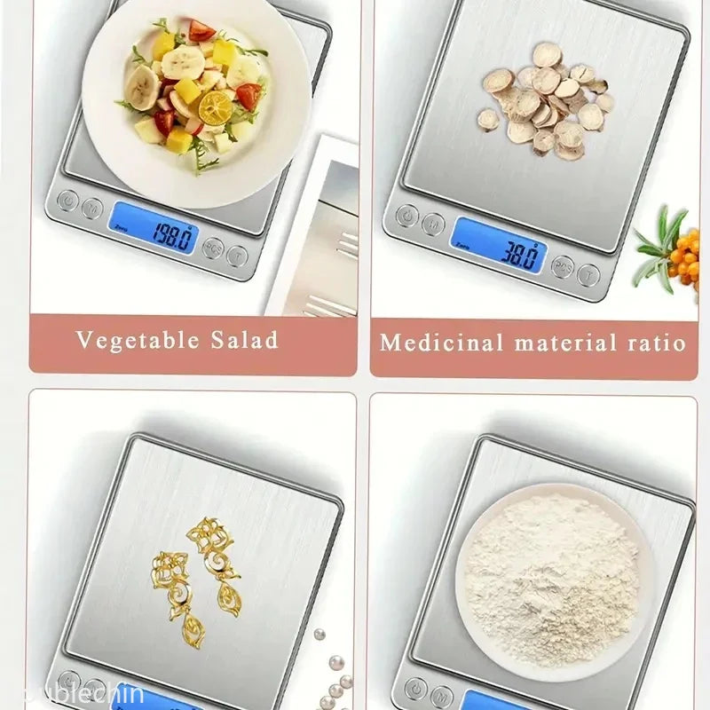 Digital Kitchen Scale Stainless Steel Food Scale with LCD Display for Precise Weighing of Cooking Ingredients Diet