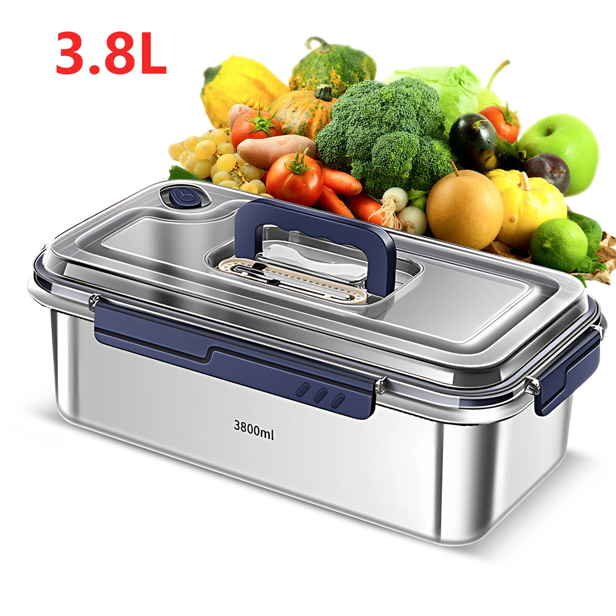 Food Storage Containers with Lids Airtight Food Grade 316 Stainless Steel Large Capacity Leakproof Kitchen Storage Container