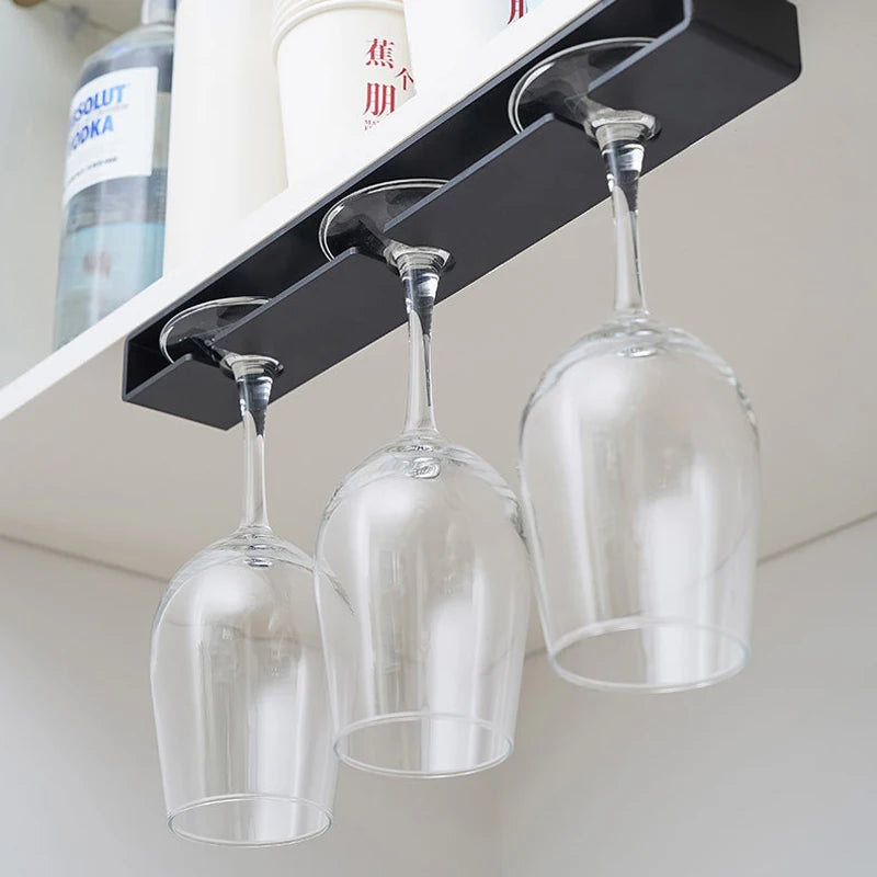 Home Kitchen Tools Bar Wine Utensils Non Perforated Plastic Wine Glass Hanger Wine Glass Hanger