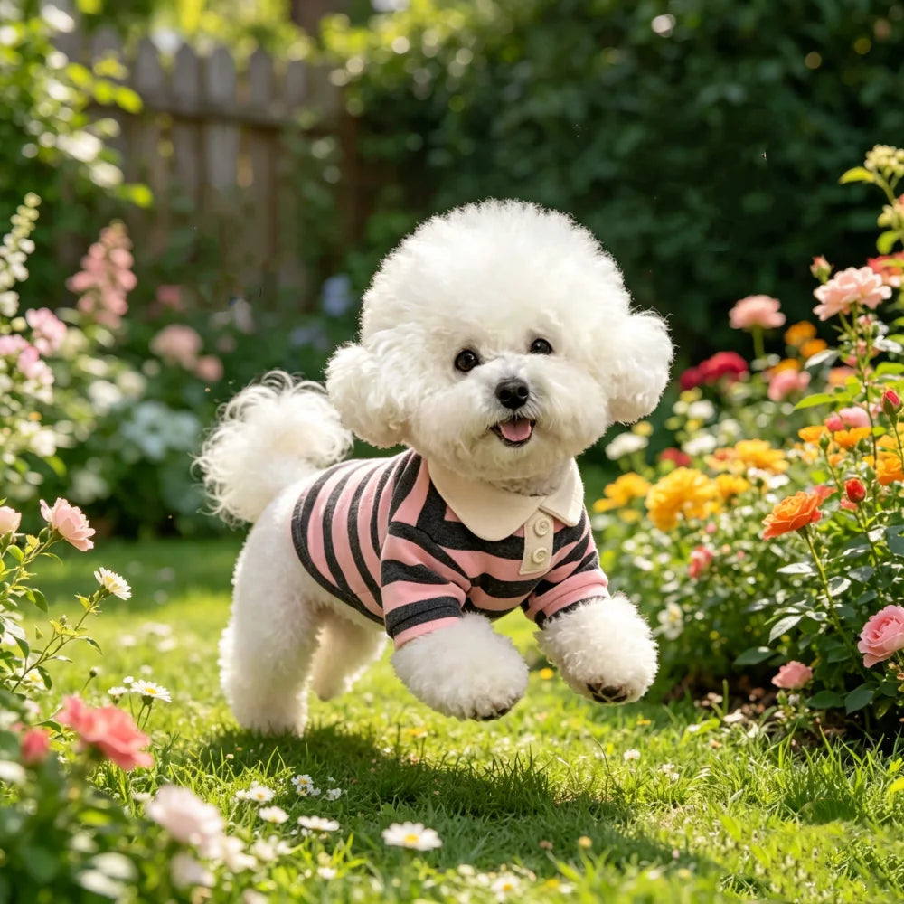 1pc 3Colors Striped Pet Polo Shirt, Soft Breathable  T-Shirt for Small Dogs & Cats, Classic  Block Design, Casual Daily Outfit