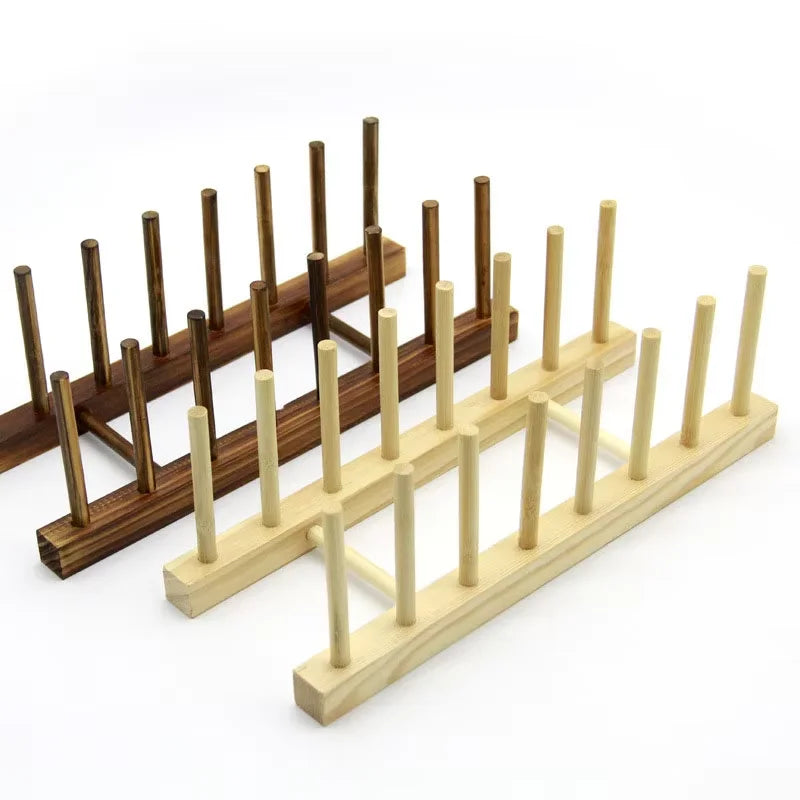Multi Functional Storage Rack Kitchen Storage Mechanism Tableware Drainage Wooden Tableware Drying Rack Kitchen Accessories