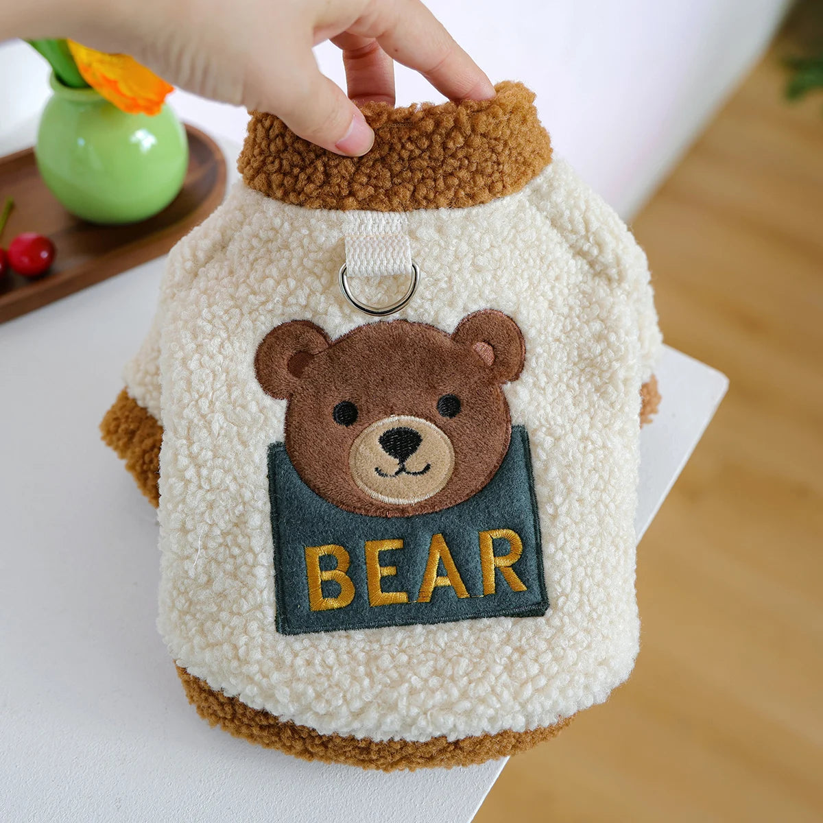 1Pc Cat Dog Pet Clothes Plush Zoo Sweater Bear Jacket Winter Thickened Warm and Cold Cat Jacket