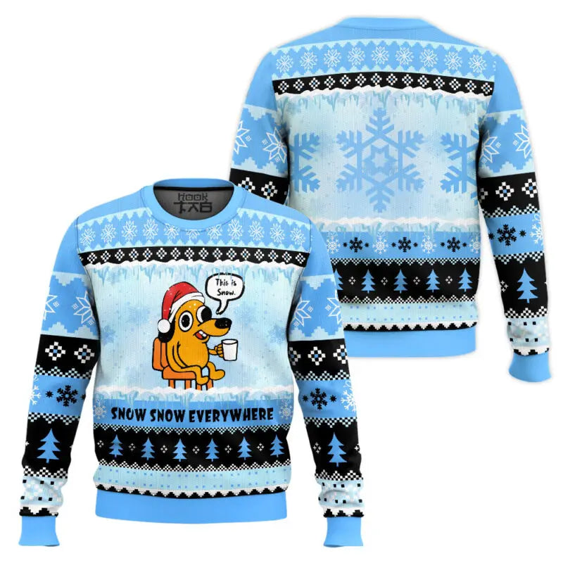 This is Fine Meme Christmas Ugly Sweater 2025 Winter Warm Gift Holiday Christmas Party Funny Pullover Plus Size Xmas Jumper