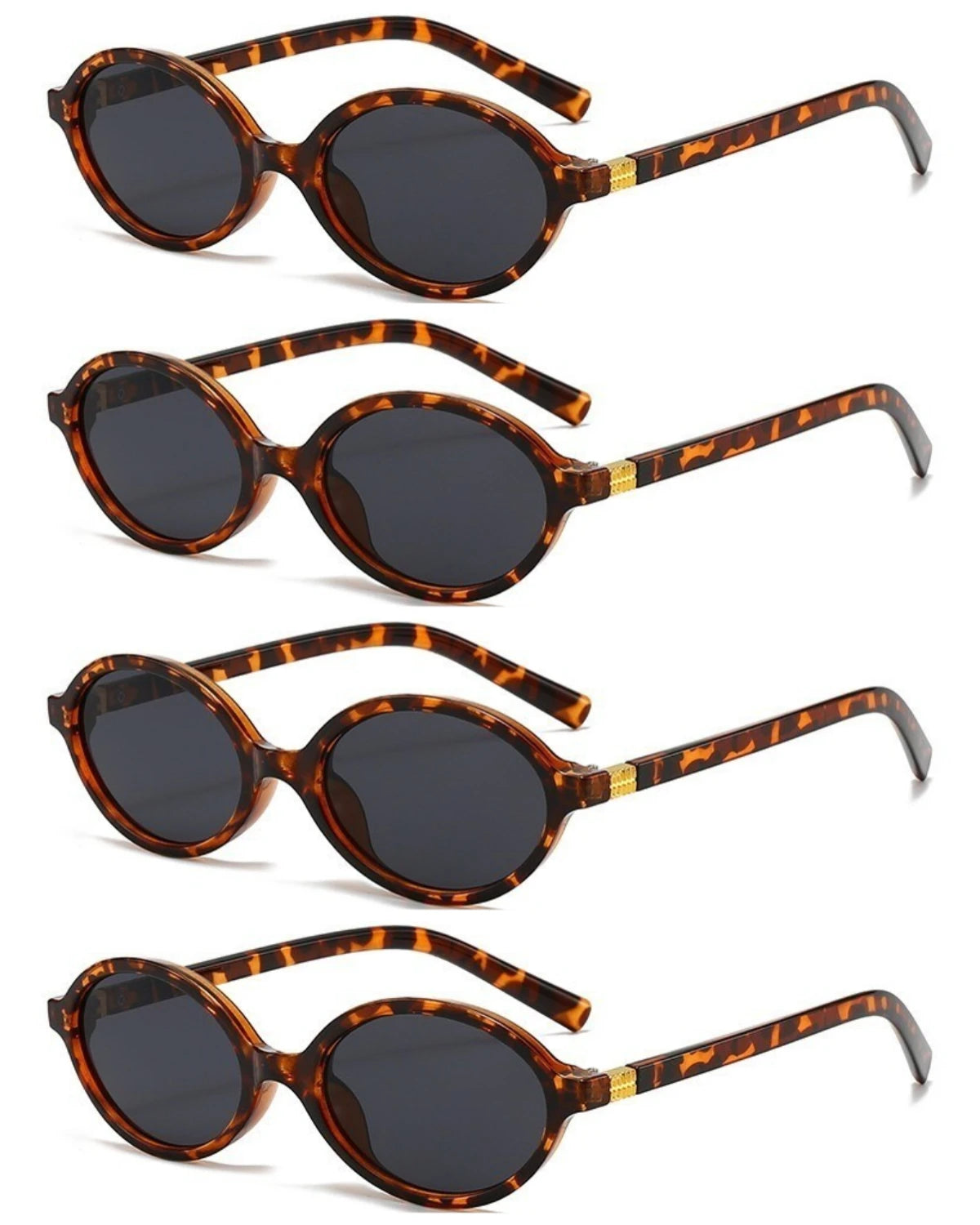 4PCS Fashion Korean Sweet Cool Spicy Girl Sunglasses for Women Men  Retro Oval Fashion Eyewear