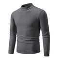 Autumn New Sweater Men's Half High Neck Basic Solid Color Casual Versatile Round Neck Knit with Slim Fit Elastic Sweater Inside