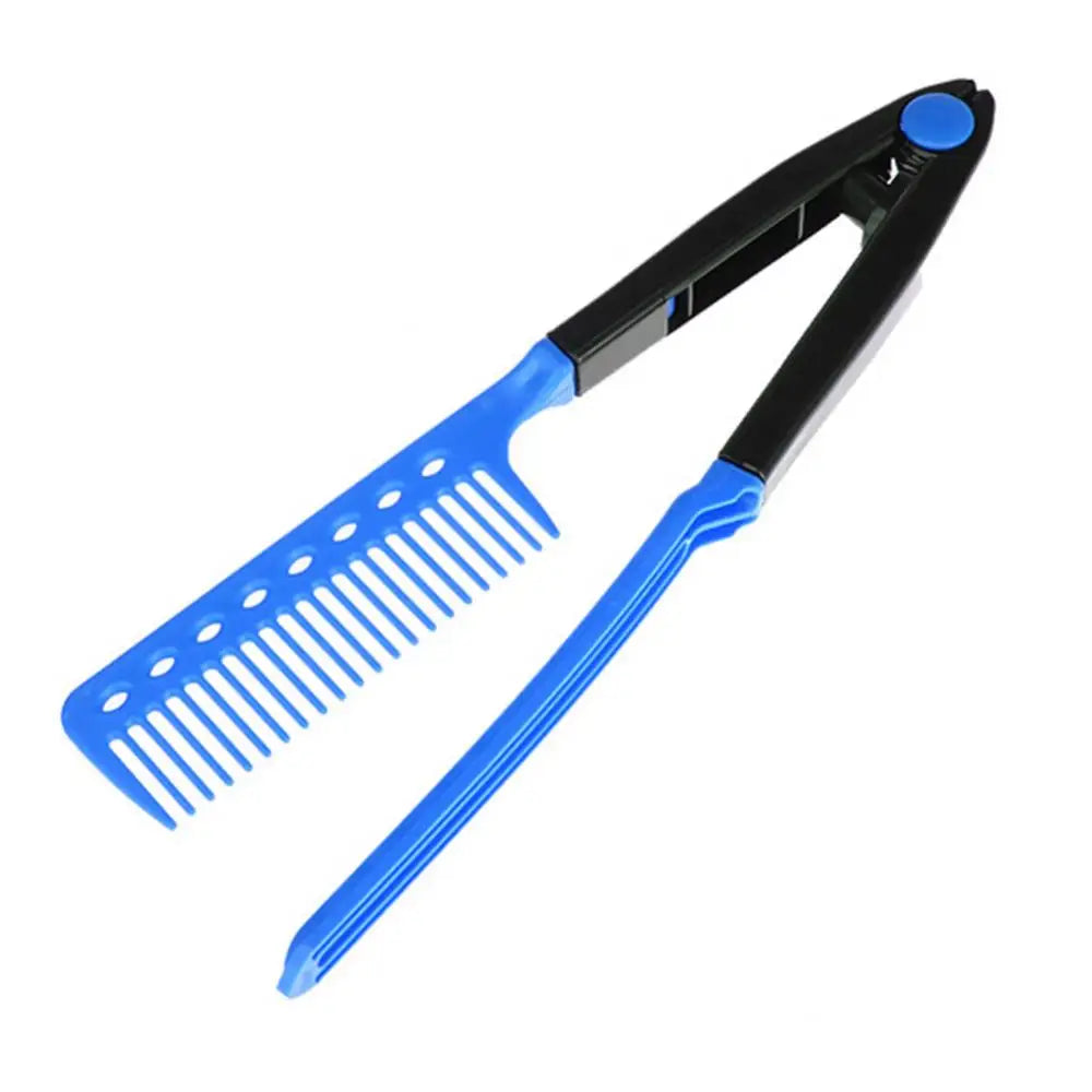 1pcs Folding V Type Hair Straightener Brush DIY Hairdress Tool Hairdressing Combs Natural Hair Styling Curling Comb Hair