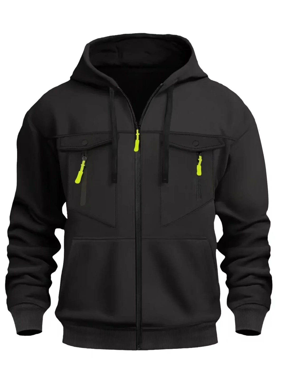 Casual Men's Zip-Up Hoodie Trendy Streetwear Comfortable Loose Fit Autumn Winter Keep Warm Sweatshirt Fashionable Men's Clothing