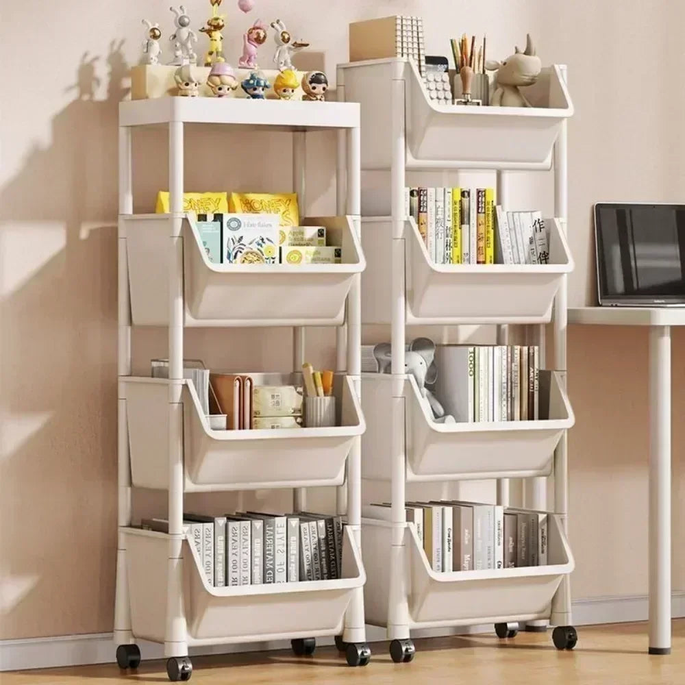 NEW Kitchen Storage Trolley Bookshelf Slit Storage Cabinet Bathroom Living Room Home Organizer Rack Kitchen Corner Narrow