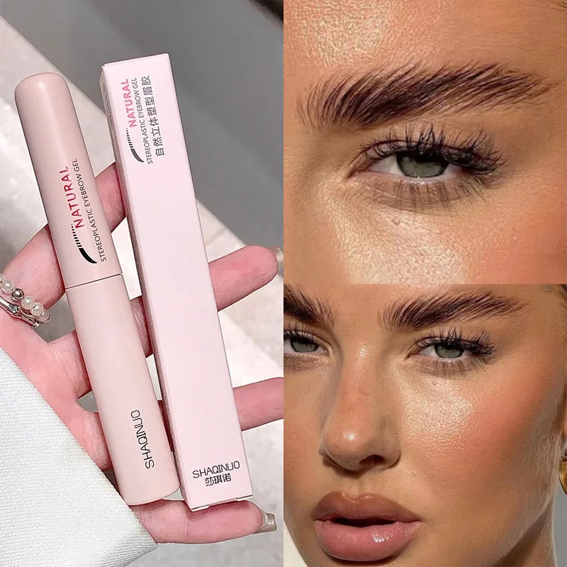 SHAQINUO Natural 3D Brow Gel - Waterproof, Sweat-Resistant, and Film-Forming for Wild, Shaped Brows