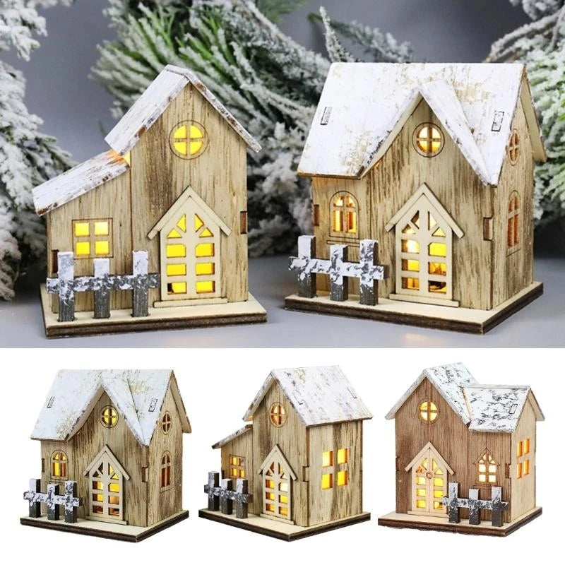 Christmas Decor House LED Light Desktop Ornament Festive Atmospheres Enhancer for Home, Offices, and Store Decor
