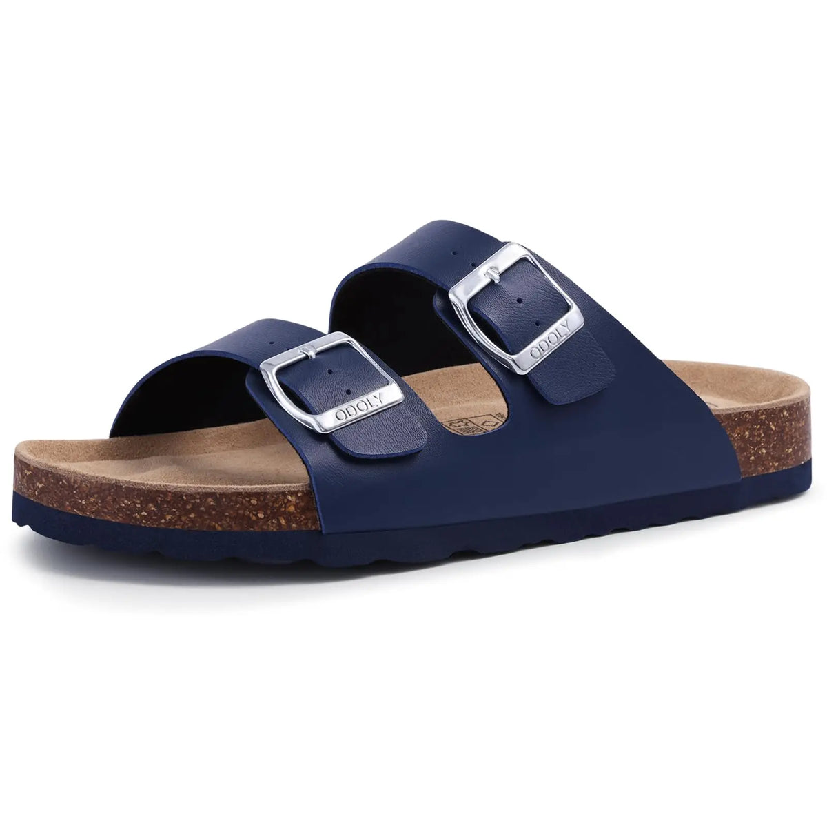 Kidmi Men's Cork Footbed Slide Sandal Slip On Sandals  Women Cork Sandals Nonslip Beach Sandals Female Adjustable Buckle Slides