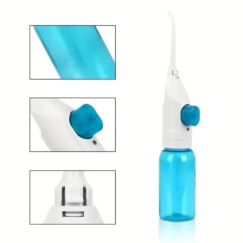 1PC High-Pressure Oral Irrigator - Portable Water Flosser, Manual Toothpick Style, Deep Cleans Gums & Teethn