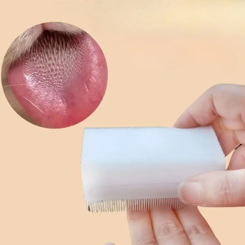Tongue Sensory Cleaning Brush Soft Cat and Dog Tongue Coating Brush Double-sided Sponge Cat Tongue Comb Cat Massage Brush