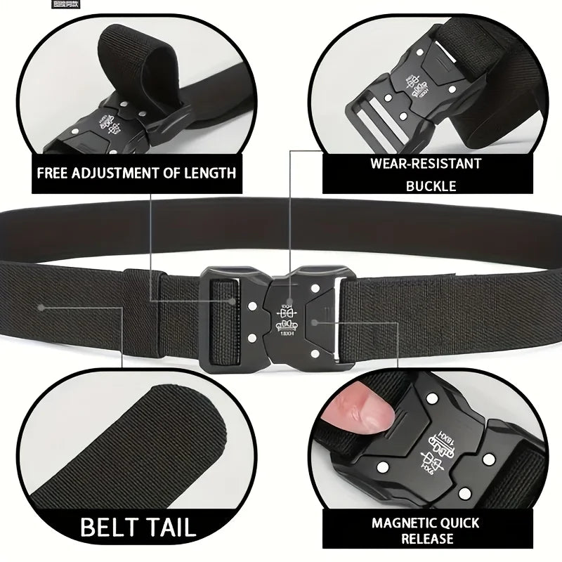 High quality tactical belt for men fashionable business trend outdoor sports canvas breathable and wear-resistant belt for men