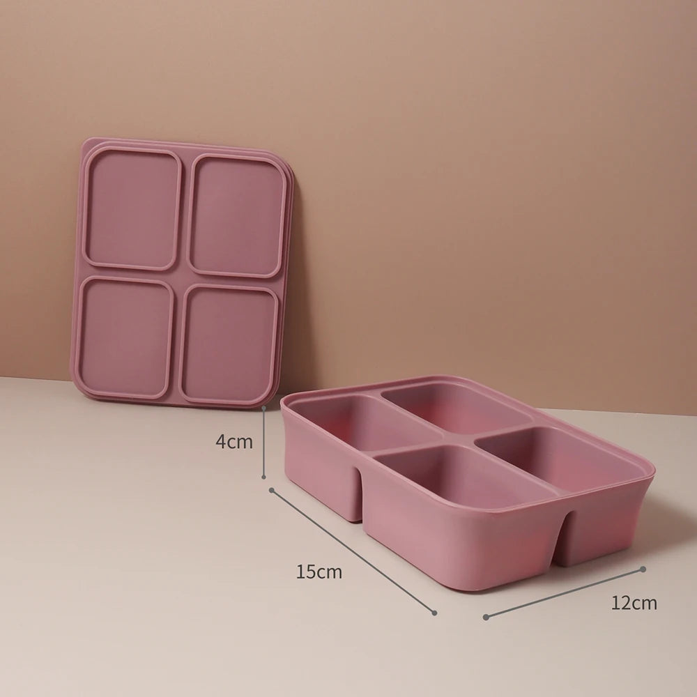 Baby Ice Cube Tray Silicone with Lids Flexible Ice Molds for Beverages,Baby Food Storage Mould, BPA-free