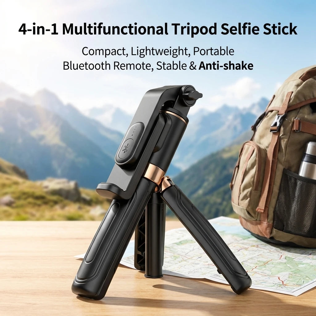 Super Mini Portable Selfie Stick Bluetooth Remote Versatile Integrated Design Phone Holder for Live Broadcasts