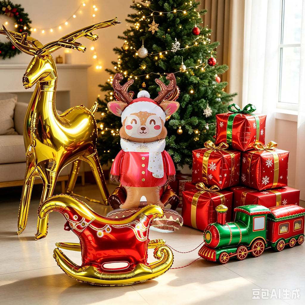 Christmas Indoor Decor Hormel Party Balloon Large Standing Street Light Santa Claus Snowman Balloon Xmas Christmas Balloon