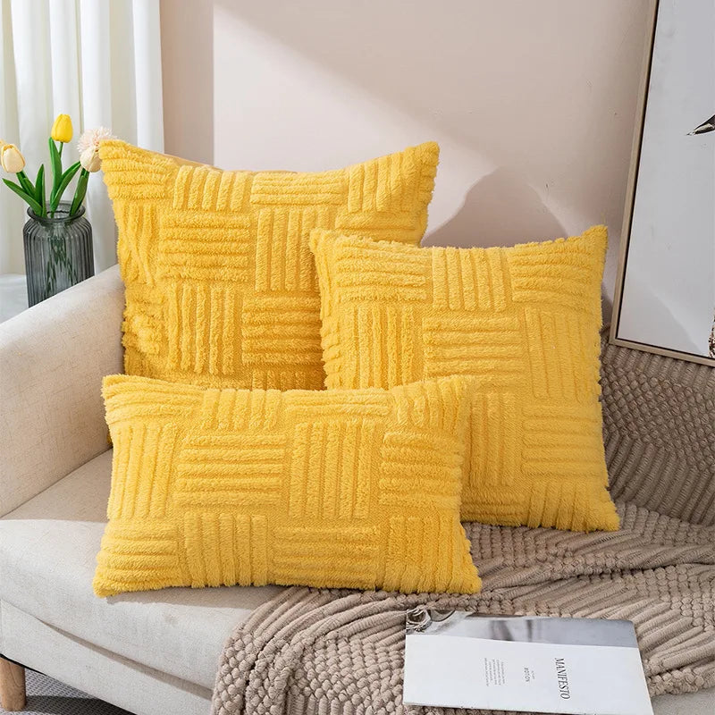 Pillow Case Woven Plush Pillowcase Office Sofa Waist Cushion Pillow Head Cushion Luxury 45x45cm Decorative Pillows For Sofa