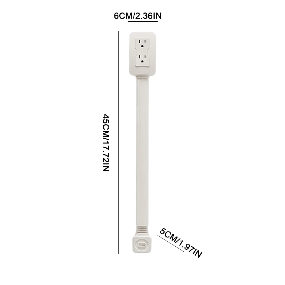 Power Socket Expander 2 Sockets 180° Rotation Stretchable Electrical Outlet Extender Power Socket Sofa Bedside Table Expander